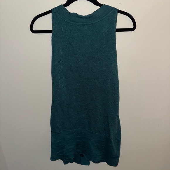 Manique Teal Sleeveless Cardigan/Vest | 70% Baby Alpaca Wool 30% Merino Wool - Picture 4 of 4